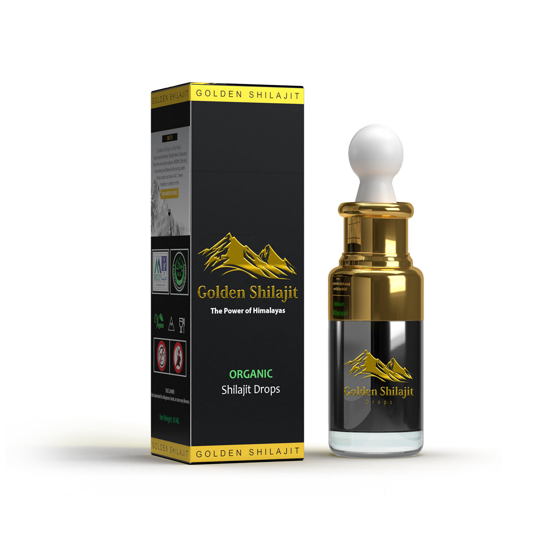 Golden Himalayan Shilajit Drops | 30 ML | 2 Months Supply